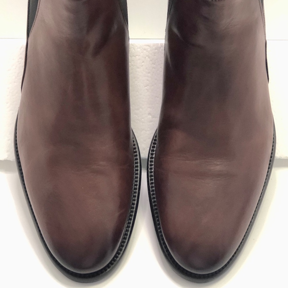 Men's Dino Draghi Chelsea NY Crust Tan Ankle Boots Made In Italy Sz 42/ US Sz 9